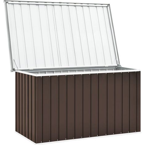 Cofre de almacenaje para muebles de jardín 149 x 99 x 93 cm marrón 020013098