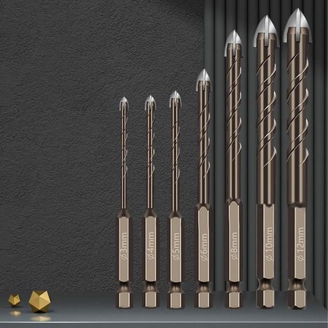 7-teiliges Set aus kleinen Bohrern und Schraubendreherbits – Hochwertiger Wolframstahl für Holz-, Trockenbau-, Metall- und Werkstattarbeiten (1/5)