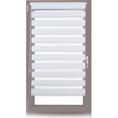 Estor enrollable doble klemmfix sin taladrar en color blanco