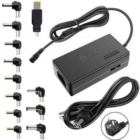 Chargeur Universel - 12 Embouts - Réglage Tension 5 V à 24 V - Pour Ordinateurs Portables - 1 Pièce (1/4)