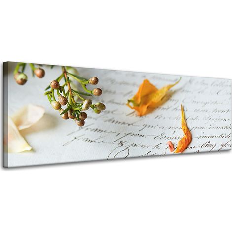Stampa su tela "Botanica: Petali di fiori" 120x40 cm