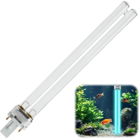 Lampe de remplacement UVC 11 W G23 PLS avec ballast inductif, stérilisation UV 253,7 nm, pour clarificateurs et filtres UVC de bassin, contre les bactéries et les algues, (1/5)