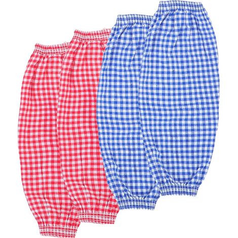 Surmanches Multifonctions en Coton et Lin à Motif Carreaux, Protection Pratique et Anti-huile Cuisine, Lot de 2 Paires Adaptées Nettoyage et Vaisselle (1/5)