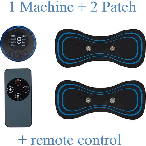 Mini-EMS-Nackenmassagegerät mit elektrischen Impulsen, LCD-Display und 8 Massageprogrammen. Nackenmassagepflaster zur Linderung von Muskelschmerzen. Tragbares Körpermassagegerät  01105-AquaForge