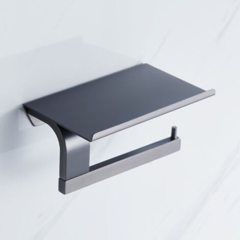 Wall-Mounted Toilet Paper Holder and Cell Phone Stand, Polished Stainless Steel Toilet Paper Holder (1/5)