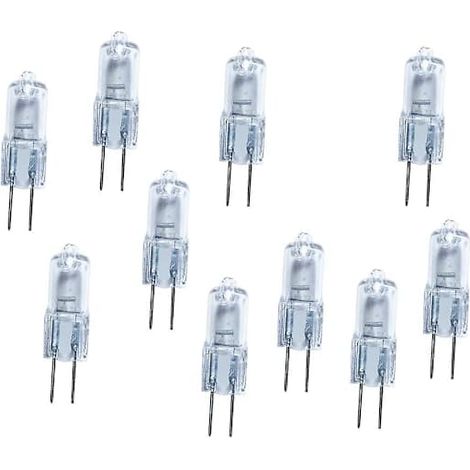 KLVGTIFS PU - Lot de 10 ampoules halogènes G4 12 V 50 W ultra-lumineuses (culot tungstène) (1/4)