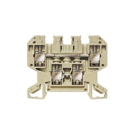 Terminale a due piani termoplastica a vite su entrambi i lati 2 poli, beige, 6,5 mm, mis. 4 2 connessioni separate