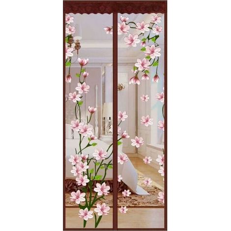 BRAVIX Rideau Moustiquaire Magnétique,Aimant de Porte Rideau Antimoustique Patio Empêche de Passer les Moustiques et Autres Bestioles Moustiquaire Rideau magnétique portes-80x220Cm(31x87Pouces)-Fleur (1/5)
