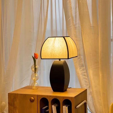 lampe de table retro wabi sabi abat jour en tissu carreau trois couleurs de lumiere pour salon bureau chambre chevet design moderne minimaliste 49x28x19 cm (1/4)
