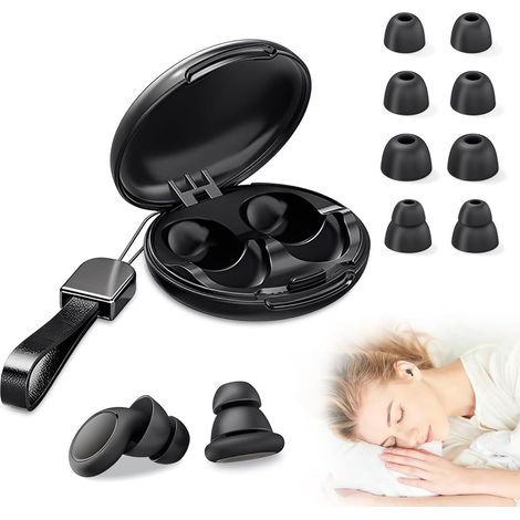 1 Paire Bouchon D'oreille pour Dormir, 45dB Bouchon D'oreille Anti Bruit Bouchons Réutilisables en Silicone Bouchons Doreilles Anti Bruit pour Dormir, Voyager, 4 Tailles (S/M/L) (1/5)