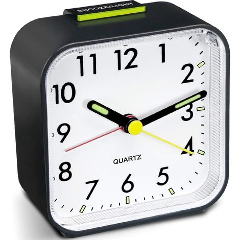 Réveil silencieux à piles, horloge de chevet sans tic-tac (1/3)