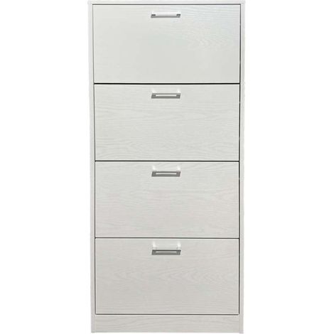 Domo Mea Scarpiera Bianca 60x24x152,5 cm con 4 Ribalte Salvaspazio (1/5)