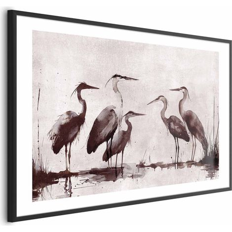 Plakat – Reiher, gemalt mit Tinte (1/4)