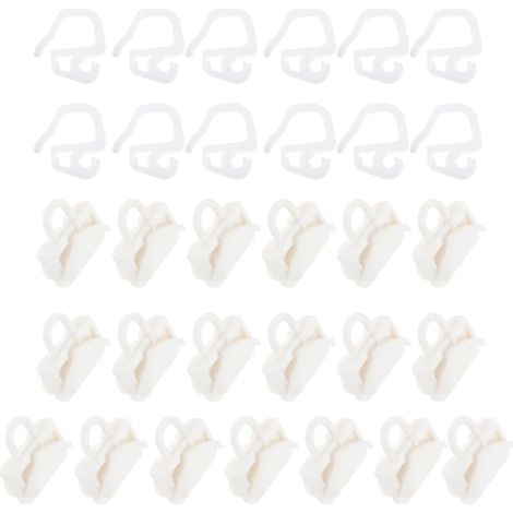 25ensemble Lot de Crochets pour Rideaux à Glissière avec Rails et Supports pour Rideaux de Fenêtre Douche pour Salon et Chambre (1/5)