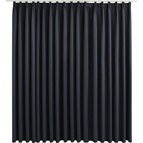 Rideaux occultants avec crochets, noirs, 290 x 245 cm (1/5)
