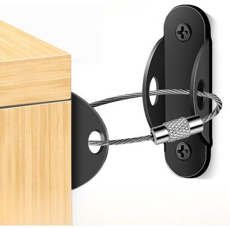 Correas antivuelco para muebles,10 unidades,Correas metálicas antivuelco para muebles,Juego de correas fijas,Seguridad infantil,Plateado (1/5)