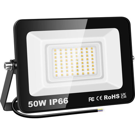 Projecteurs LED Extérieur 50W 5000LM Spot LED Extérieur 3500K Blanc Chaud IP66 Etanche Eclairage Exterieur Lumière de Sécurité pour Jardin Patio Garage Terrasse Maison (1/5)