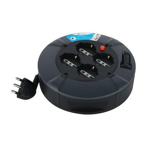 AVVOLGICAVO DOMESTICO ELECTRALINE  2P+T 16A BIPASSO SCHUKO X4 n°XMMQ 3X10 MT  4