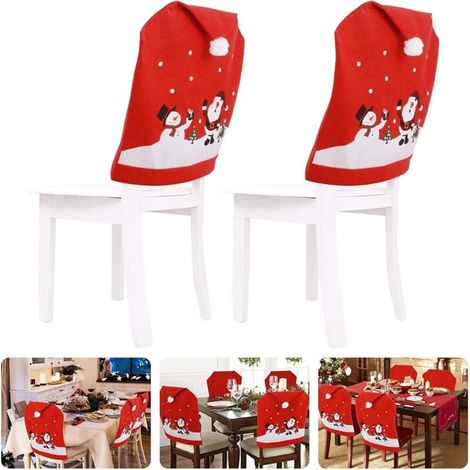 Housses de chaise de Noël, housses de chaise de restaurant décoratives, ensemble deux pièces adapté aux salles de banquet, hôtels, etc. (1/5)