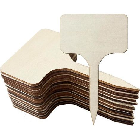 Pflanzetiketten aus Holz — Set mit 60 T-förmigen Etiketten, ideal zum Beschriften von Sämlingen, Gartenbeeten und jungen Gemüsepflanzen (Abmessungen: 2,36 × 4 Zoll) (1/5)