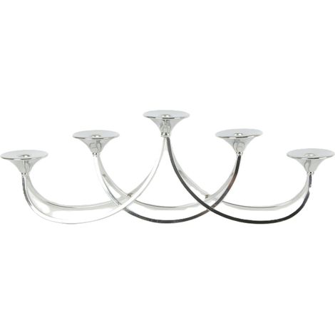 TrendLine Deko Kerzenständer Metall 63 x 9 x 21,5 cm silber