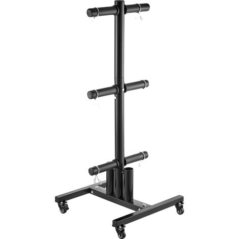 Soporte para discos de pesas, capacidad de 1000 lb, diseño que ahorra espacio, 6 pilares. (1/2)