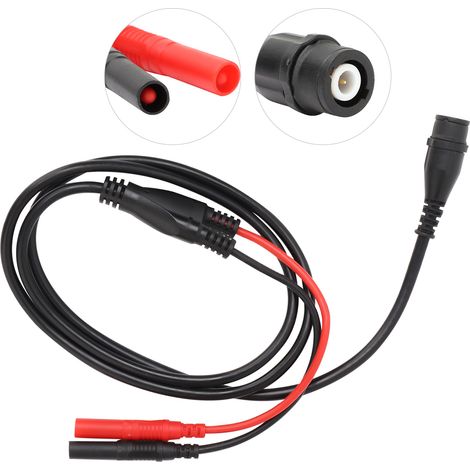 Câble coaxial RG58 Cleqee P1206 avec connecteurs BNC vers fiches bananes entièrement isolés, impédance 50 ohms, connecteur Q9 (1/5)