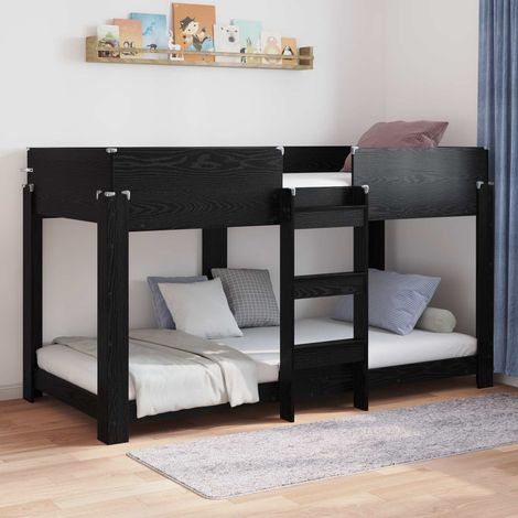 Etagenbett für Kinder Schwarz Eichen-Optik 80 x 200 cm