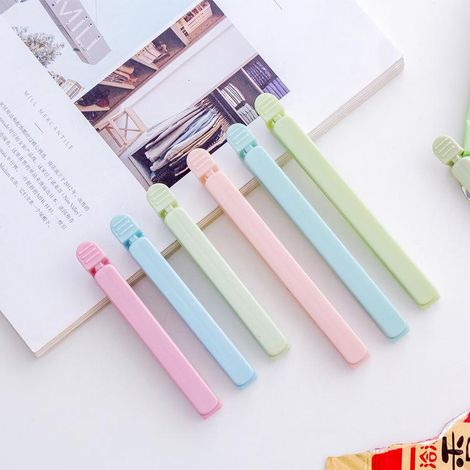 Lot de 20 pinces de fermeture pour sachets alimentaires, clips en plastique pour emballages de snacks, couleur aléatoire (1/5)