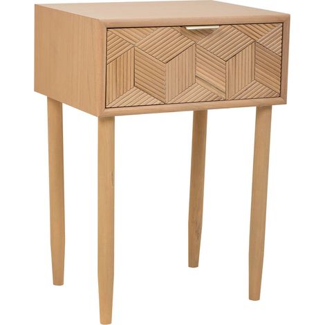 Mesita  de madera de 1 cajon marron 41x33x60 (1/5)