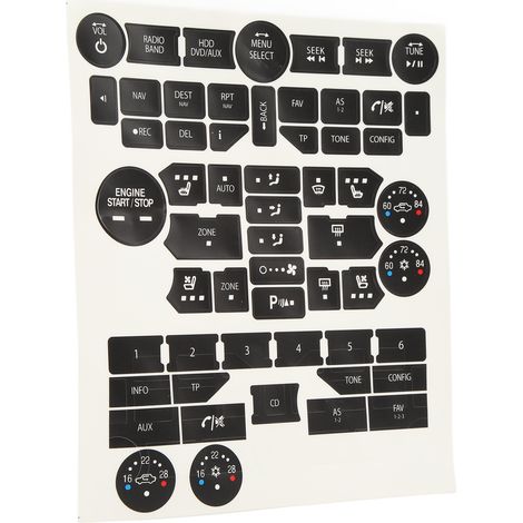 Kit autocollant réparation bouton intérieur voiture, stickers porte verrouillage remplacement pour SAAB 3e génération. (1/5)