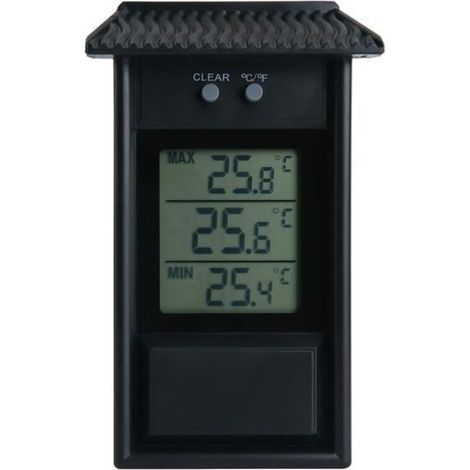 Digital thermometer, ideal for the garden and home, indoors and outdoors - Black - Batteries not included (1/5)