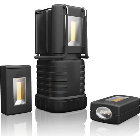 Brandson spritzwassergeschützte LED Campinglampe Laterne mit 2 abnehmbaren Taschenlampen (1/4)