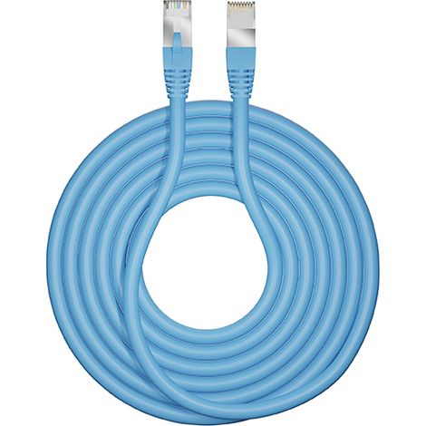 Câble Ethernet catégorie 6a S/FTP CAE Groupe, Bleu, 5m LSZH Avec connecteur Droit ( Prix pour Sachet de 5 )