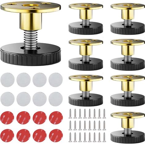 8 pezzi Gambe per mobili regolabili, gambe per mobili da 27-40 mm, gambe per mobili con piedini di livellamento antigraffio, per armadi, gambe del letto, tavoli, divani