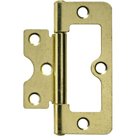 Hettich Lamellentürscharnier 63 x 25 mm, vermessingt, 2 Stück Topfscharnier