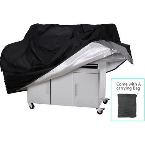 Barbecue Gas Grillabdeckung 210D Oxford Tuch BBQ Grill Wasserdicht Staubdicht Ofen Tuch Schutzhülle Außenterrasse Garten Grill Werkzeuge Zubehör (Color :black , Size : 145X61X117CM) (1/5)