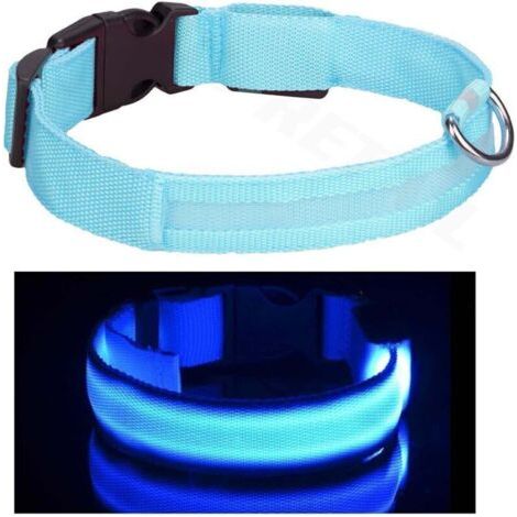 QORVA-Collier LED rechargeable par USB pour chien de compagnie, clignotant, lumineux, sécurité, lumière en nylon (1/3)