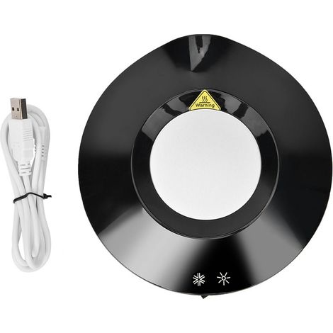 Ortviai Sous-bock USB Réfrigérant et Chauffant pour Tasse – Noir, ABS, 15 x 15 cm, Alimentation USB 5V/9V (1/5)