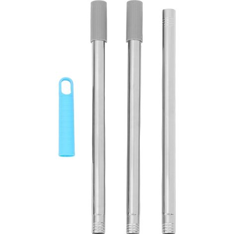 Lot de 3 manches de rechange en acier inoxydable et polypropylène, 1,2 m de long, léger et polyvalent, pour un usage domestique avec serpillère et balai (1/5)