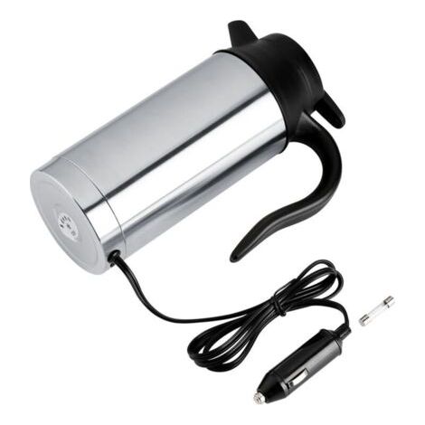 Bouilloire électrique en acier inoxydable pour voiture, tasse chauffante, tasse à café, bouteille d'eau de voyage, 12V, 750ml