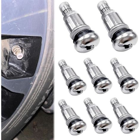 Set mit 8 Metallventilen für Aluminiumfelgen, Autoreifenventil, 42 mm x 17 mm, TR525-Reifenventil, Metall-Reifenventil