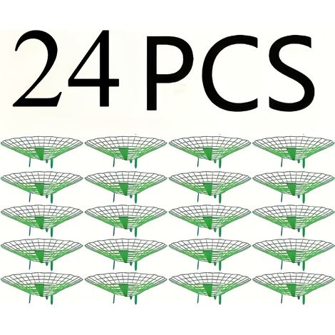 24 jardinières vertes pour fraisiers et treillis pour pastèques avec 3 pieds de support fixes, adaptés aux patios, jardins intérieurs et extérieurs. (1/5)