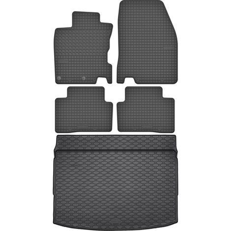 Ensemble de tapis de sol en caoutchouc pour Nissan Qashqai II Crossover (2014-2021) + tapis de coffre (1/5)
