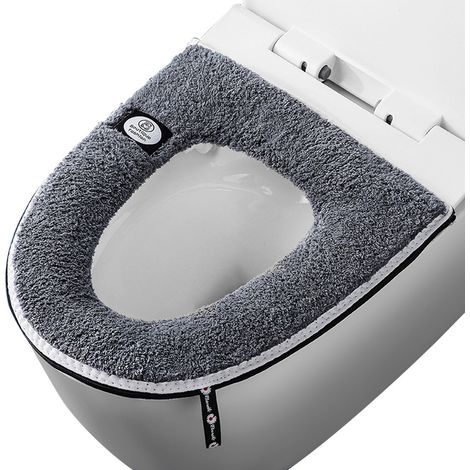 Coussin De Siège De Toilette - Polyester Épais Avec Dos En Cuir PU Imperméable - Compatible Forme O/U/V - 2 Pièces (1/5)