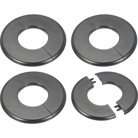 Cache Mitigeur Douche, 4pcs Écussons en ABS Garniture Robinet Douche Muraux pour 51mm, Décoration Rosace Robinet Coffrage Caches Tuyaux d'Eau Chauffage Plomberie Mural, Gris (1/5)