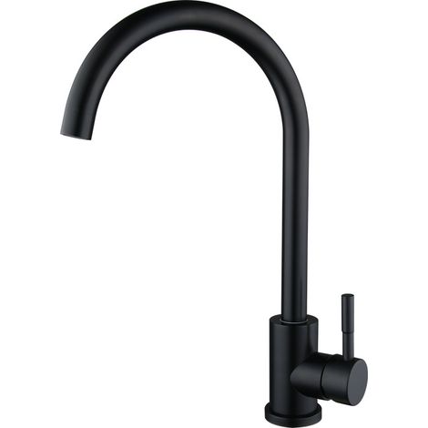 Schwarze Küchenarmatur 360° schwenkbar Hochauslauf, Spültischarmatur Kalt Warmwasser