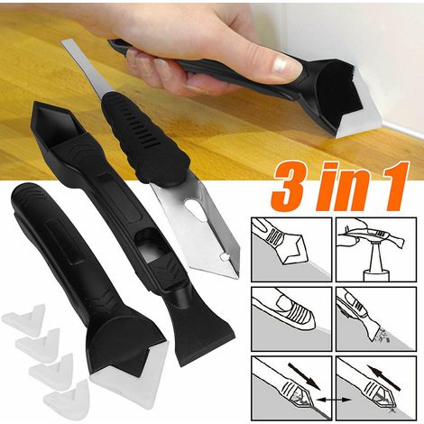 Kit d'outils 3 en 1 pour grattage, décapage, finition et lissage de joints en silicone - FFY (1/5)
