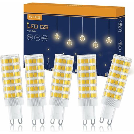 royaluxe -5 pcs blanc chaud 3000K Φ16 62mm 75 perle de lampe g9 ampoule led point culminant perle de lampe de maïs en céramique 85-265V non stroboscopique trois couleurs source de lumière ampoule usi (1/5)