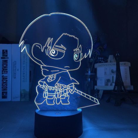 Veilleuse LED 3D Eren Jaeger, lampe de table pour chambre d'enfant